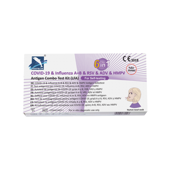 COVID-19&Influenza A+B& RSV& ADV& HMPV Antigen Combo Test Kit (LFA)